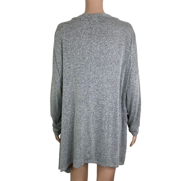 Lilyful Sweater Womens Large Open Front Long Cardigan Gray Stretch - Picture 2 of 11